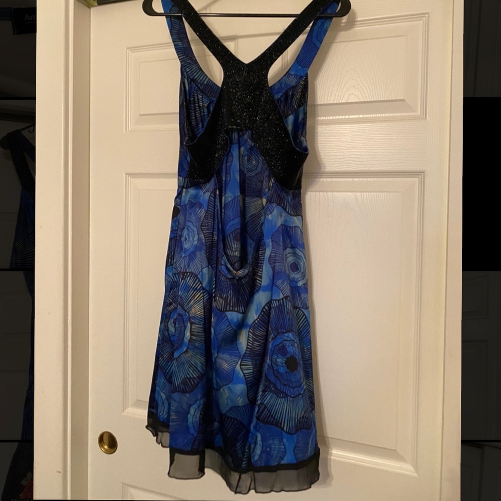 Marciano Guess Blue Beaded Cut Out Cocktail Dress